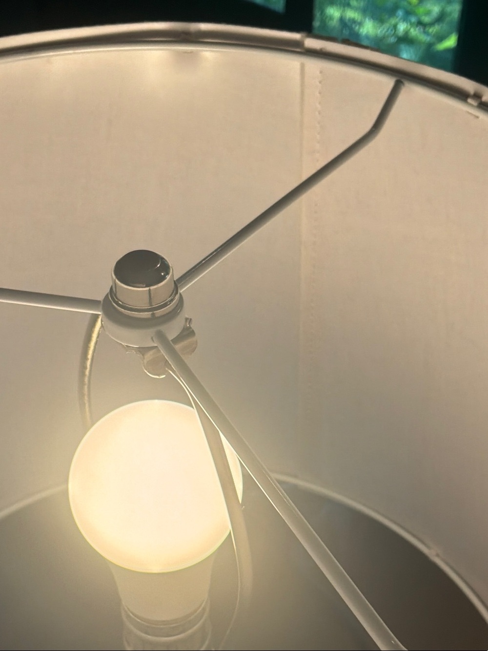 Frosted Aqua Glass Jar Table Lamps with Neutral Linen Shades beautiful!!! - Picture 6 of 7